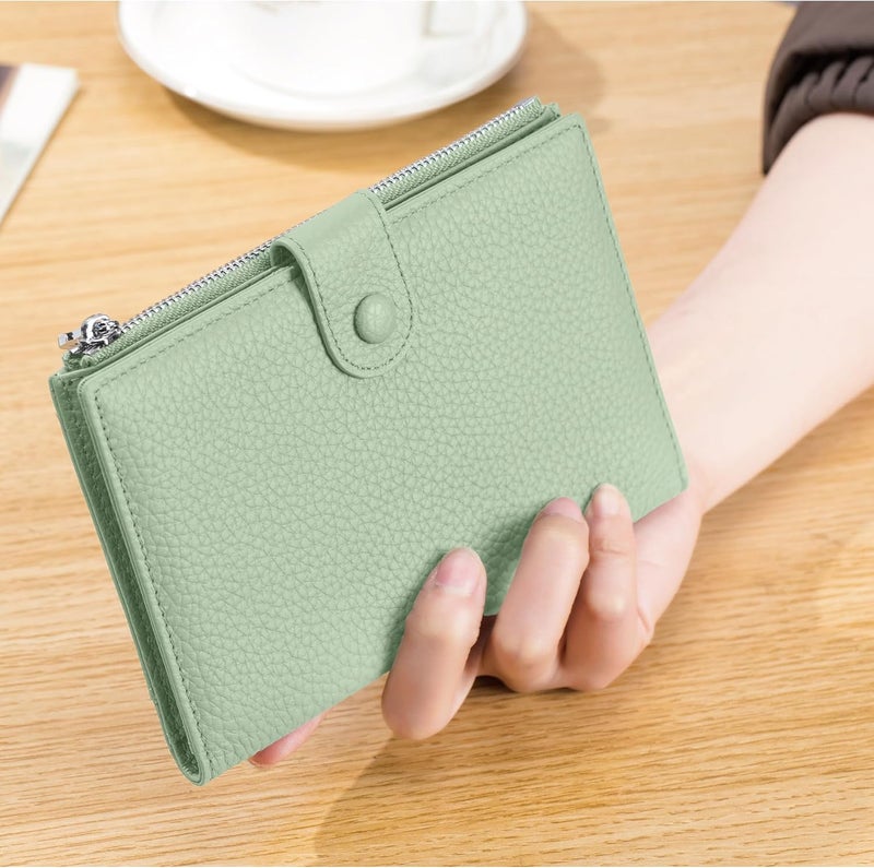 EutDett Leather Passport Holder for Women, Slim RFID Blocking Travel Wallet, Compact Passport Wallet with Zippered Coins Pocket and SIM Slots, Ladies Passport Cover Case - Image 5
